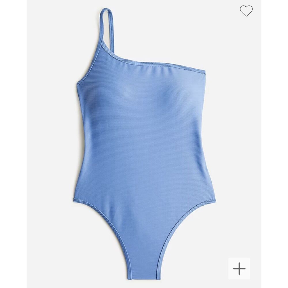 NWT J Crew Swimsuit Size 22 Ribbed One-Strap One-Piece BH484 Periwinkle Blue NEW